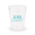 Personalized Frosted Plastic Party Cups - Aloha Beaches - Set of 8