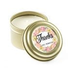 Personalized Gold Tin Candle Wedding Favor - Modern Floral 3oz