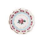 Small Round Disposable Paper Party Plates - Modern Floral Tea Party - Set Of 8