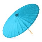 Pretty Paper Parasol With Bamboo Handle - Caribbean Blue