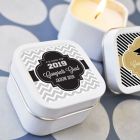 Personalized Graduation Square Candle Tins