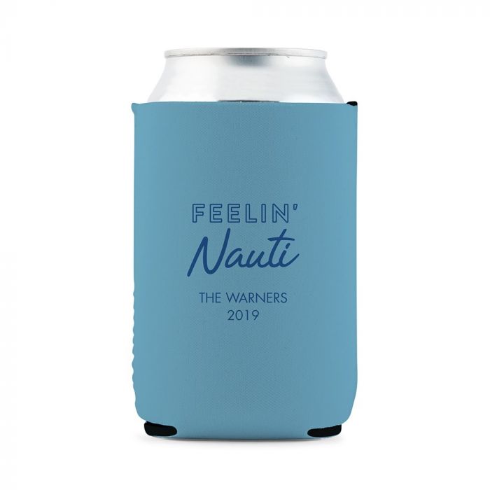 Custom Neoprene Foam Beer Can Drink Holder - Light Blue