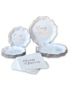 Always & Forever 72 Piece Party Tableware Set (24 Guests)