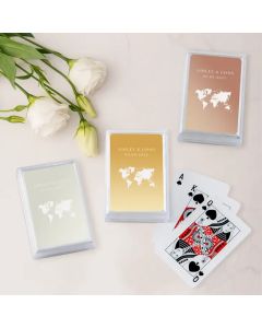 Personalized Metallic Printed Playing Cards - Wanderlust Travel