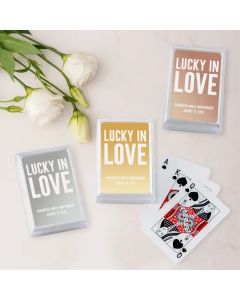 Personalized Metallic Printed Playing Cards - Lucky In Love