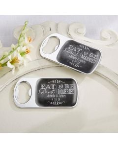 Personalized Silver Bottle Opener - Eat, Drink & Be Married