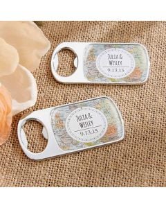 Personalized Silver Bottle Opener - Travel & Adventure