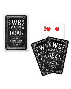 Custom Playing Card Favors We Sealed The Deal Chalkboard