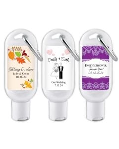 Personalized Hand Sanitizer Favors with Carabiner 