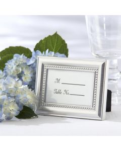 Beautifully Beaded Silver Place Card/Photo Holder (Set of 6)