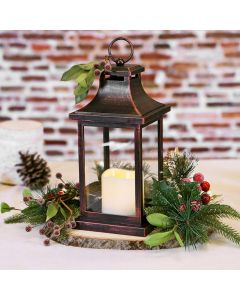 LED Vintage Decorative Copper Lantern - Hampton