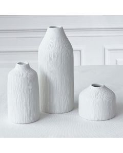 Boho Ceramic Bud Vase - White (Set of 3)