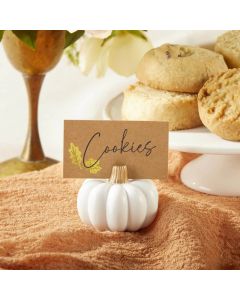 White Pumpkin Place Card Holder (Set of 6)