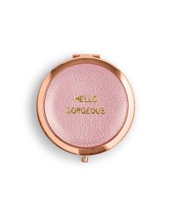Faux Leather Compact Mirror - Hello Gorgeous Emboss