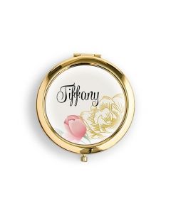 Designer Compact Mirror - Modern Floral Print