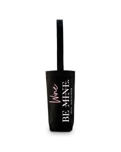 Personalized Reusable Wine Bottle Tote Bag - Be Wine Black