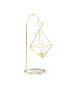 Small Gold Geometric Hanging Tealight Holder