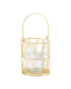 Gold Geometric Candle Lantern