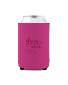 Custom Neoprene Foam Beer Can Party Koozie - Hot Pink