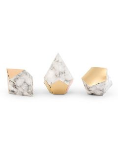 Modern Geo Marble And Gold Party Favor Boxes ( Set of 12 )
