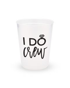 Personalized Frosted Plastic Party Cups - I Do Crew - Set of 8