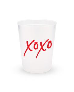 Personalized Frosted Plastic Party Cups - XOXO - Set of 8