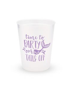 Personalized Frosted Plastic Party Cups - Party Our Tails Off - Set of 8