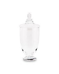 Small Glass Apothecary Candy Jar - Footed Vase With Lid