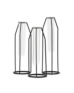 Geometric Tiered Test Tube Flower Vases - Set Of 3