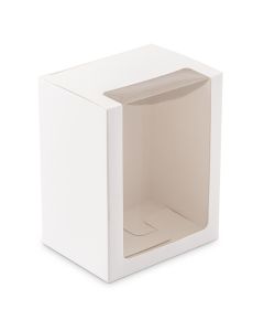 16 Oz Mason Jar Drinking Glass Gift Box With Clear Window - White