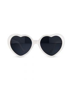 Women’s Unique Shaped Bachelorette Party Sunglasses - White Hearts