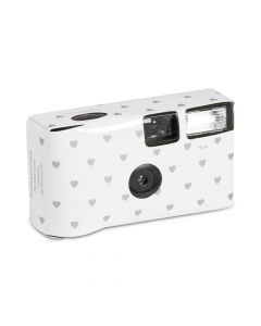 Disposable Camera With Flash - Silver Hearts