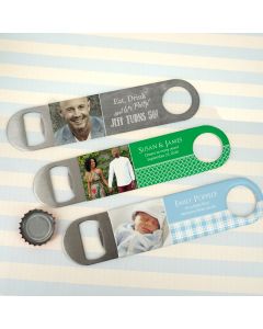 Picture Perfect Photo Vinyl Grip Stainless Steel Paddle Bottle Openers