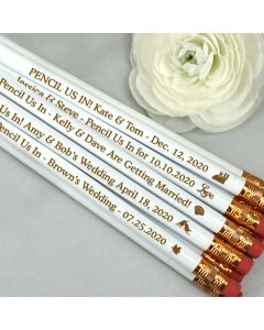 Engraved Personalized Wedding Pencils  (Set of 12)