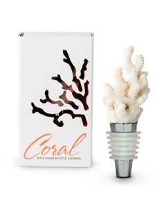 White Coral Wine Bottle Stopper Favor Gift Boxed