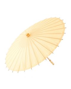 Pretty Paper Parasol With Bamboo Handle - Ivory