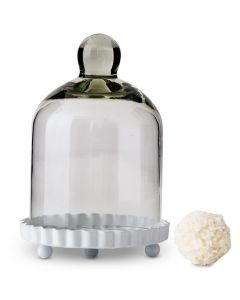 Small Glass Bell Jar With White Base Wedding Favor ( Set of 4 )
