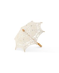 Antiqued Battenburg Lace Parasol - Small