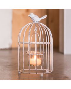 Small Metal Birdcage With Suspended Tealight Holder