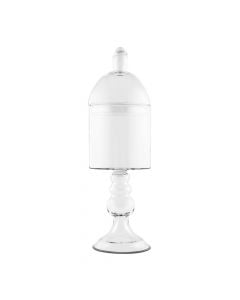Large Glass Apothecary Candy Jar – Footed Cylinder With Lid