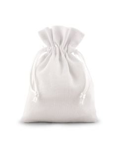 White Linen Drawstring Favor Bag (6)