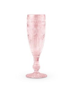 Vintage Style Pressed Glass Flute Pink