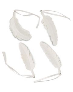 White Resin Feather Ornament Assortment (12)