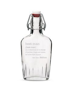 Personalized Glass Hip Flask Best Man Or Groomsman Etched