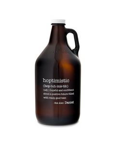 Personalized Glass Beer Growler - Hoptimistic Print