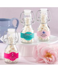 Baby Glass Favor Bottle with Swing Top (Set of 12) (available personalized)