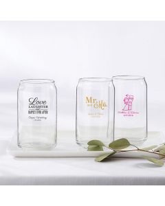 Personalized 16 Ounce Can Glass - Wedding 