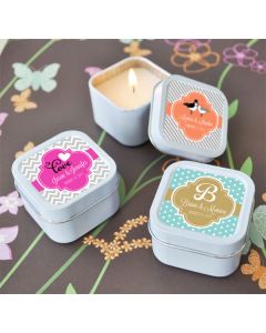 Square Personalized Theme Candle Tins