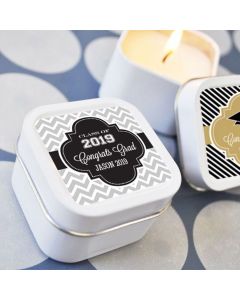 Personalized Graduation Square Candle Tins