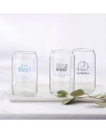 Personalized 16 ounce Can Glass - Baby Shower 